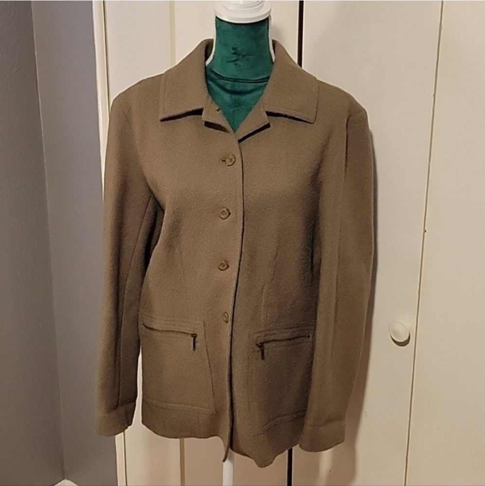 Talbots Alpaca and Wool Blend Button Down Jacket